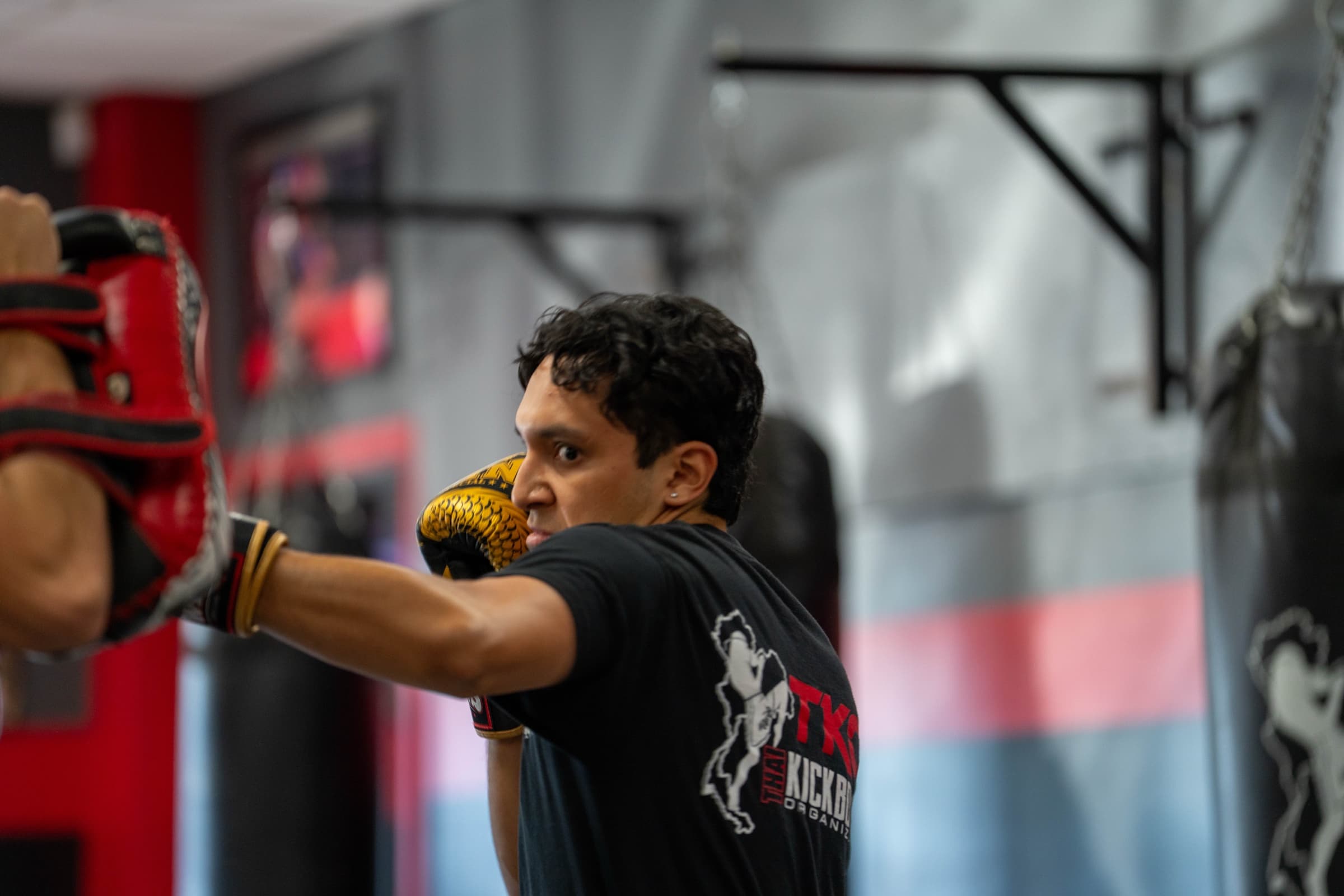 Kickboxing action photography